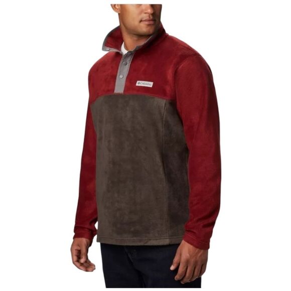 Columbia Pullover Fleece Gray and Burgundy Size LT - Picture 1 of 8